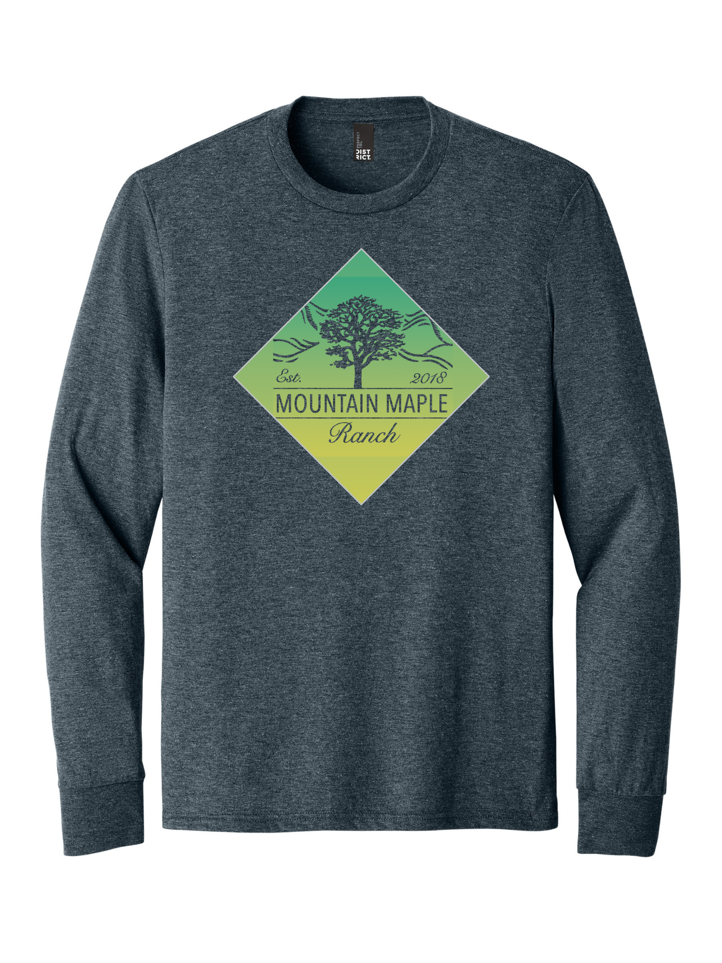 Green Gradient Diamond Tri-blend Long Sleeve T-shirt