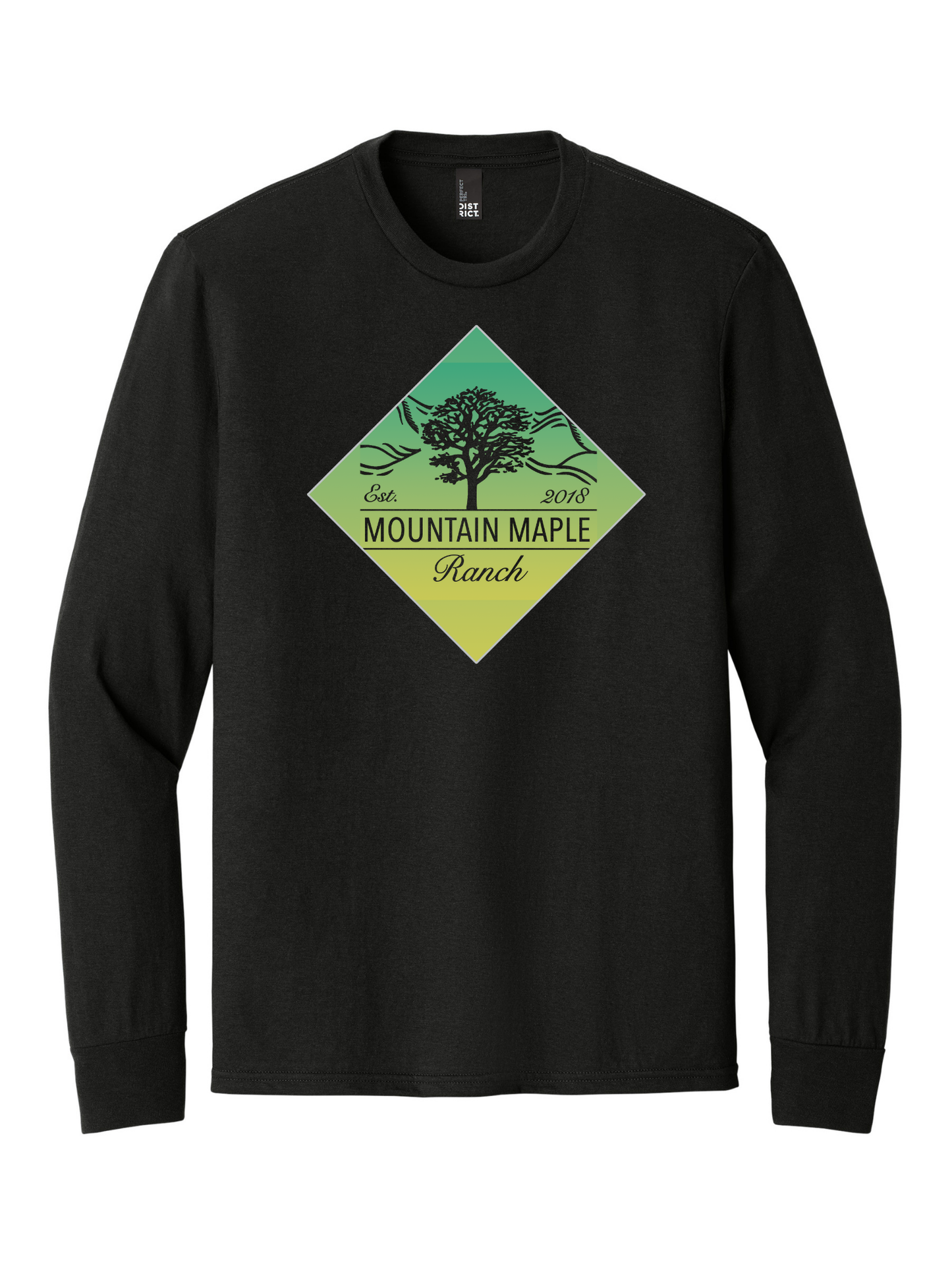 Green Gradient Diamond Tri-blend Long Sleeve T-shirt