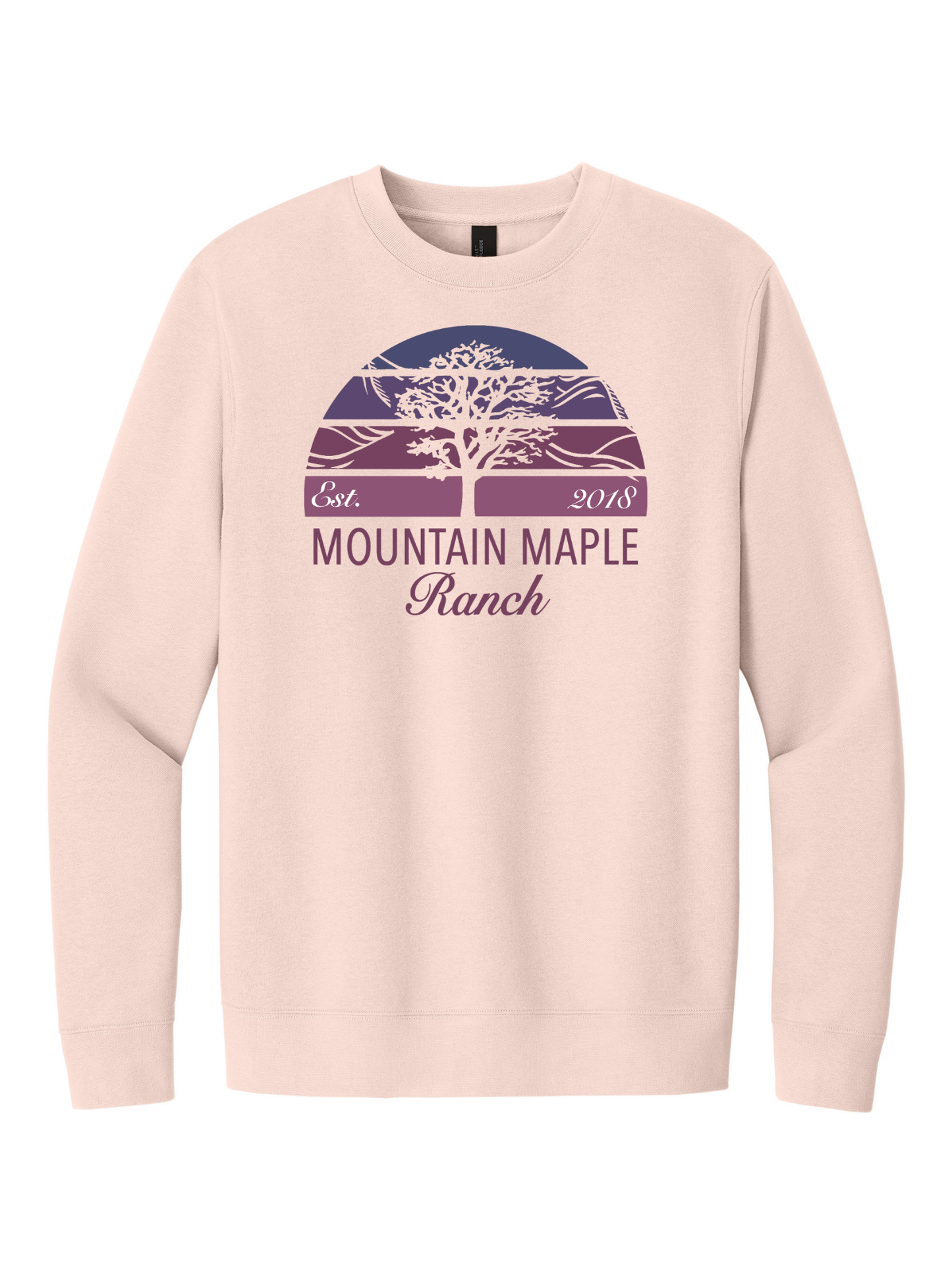 Mountain Maple Purple Sunset Tree Crewneck