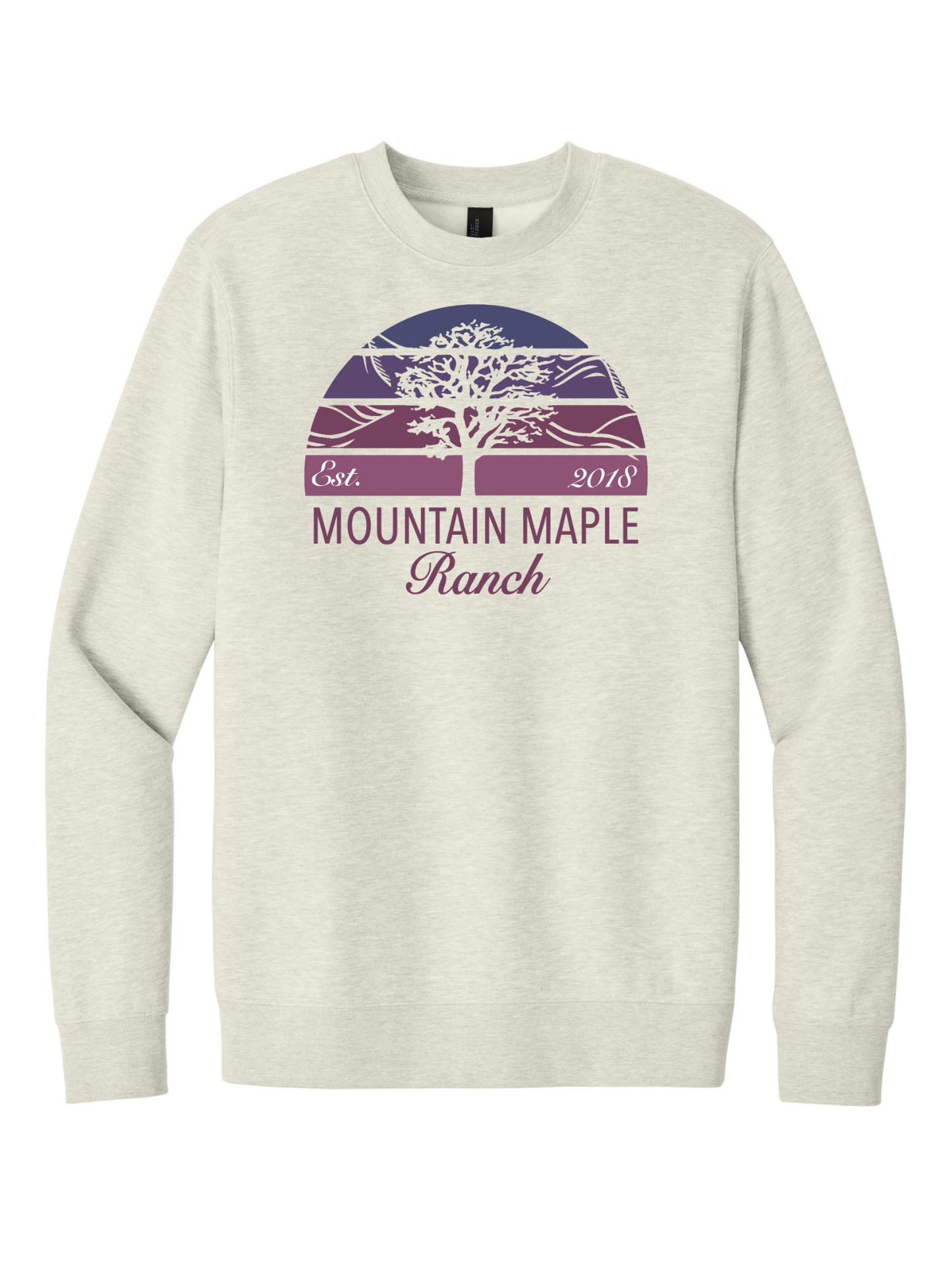 Mountain Maple Purple Sunset Tree Crewneck