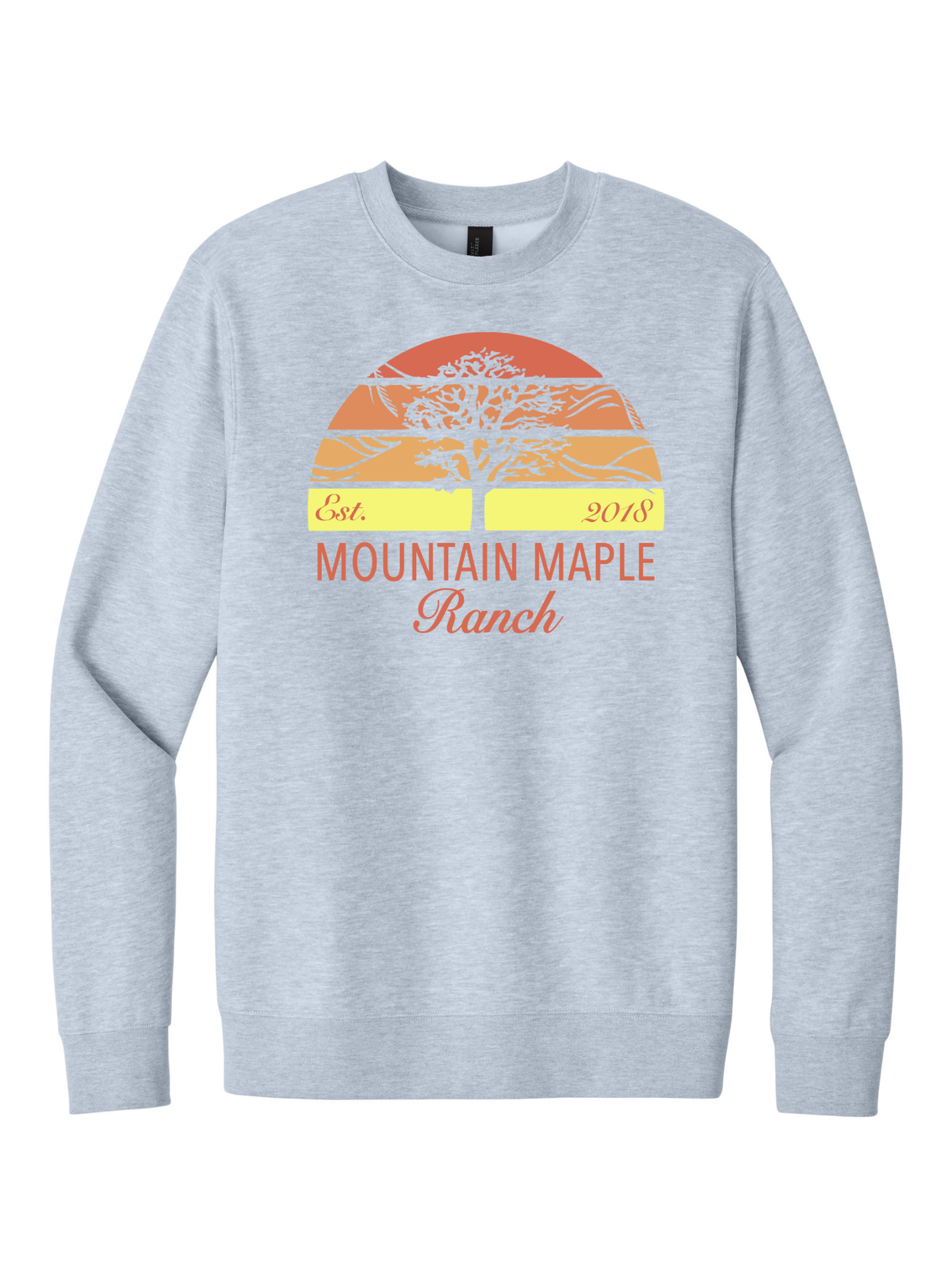 Mountain Maple Orange Sunset Tree Crewneck