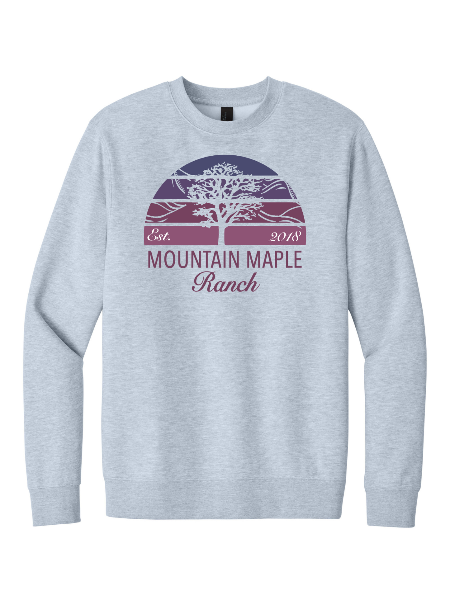 Mountain Maple Purple Sunset Tree Crewneck