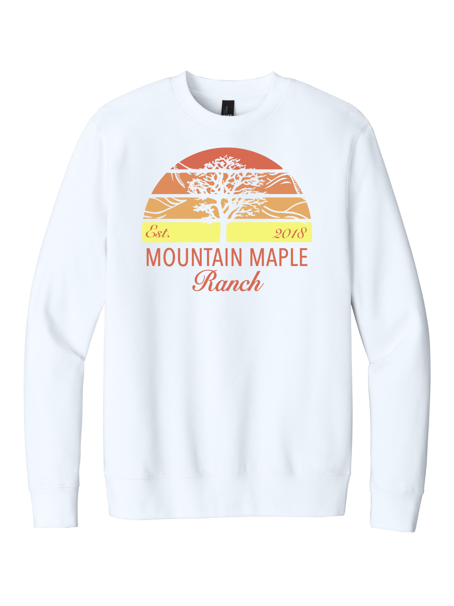 Mountain Maple Orange Sunset Tree Crewneck