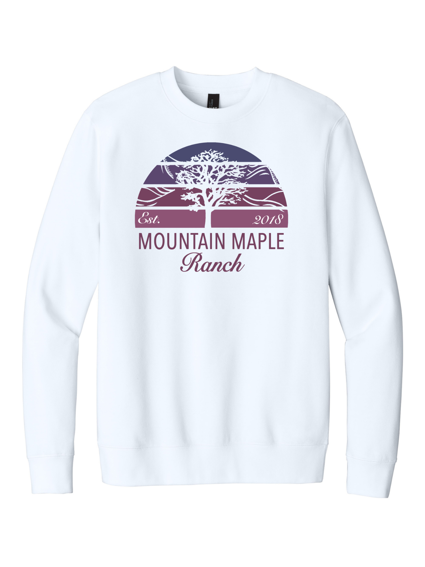 Mountain Maple Purple Sunset Tree Crewneck