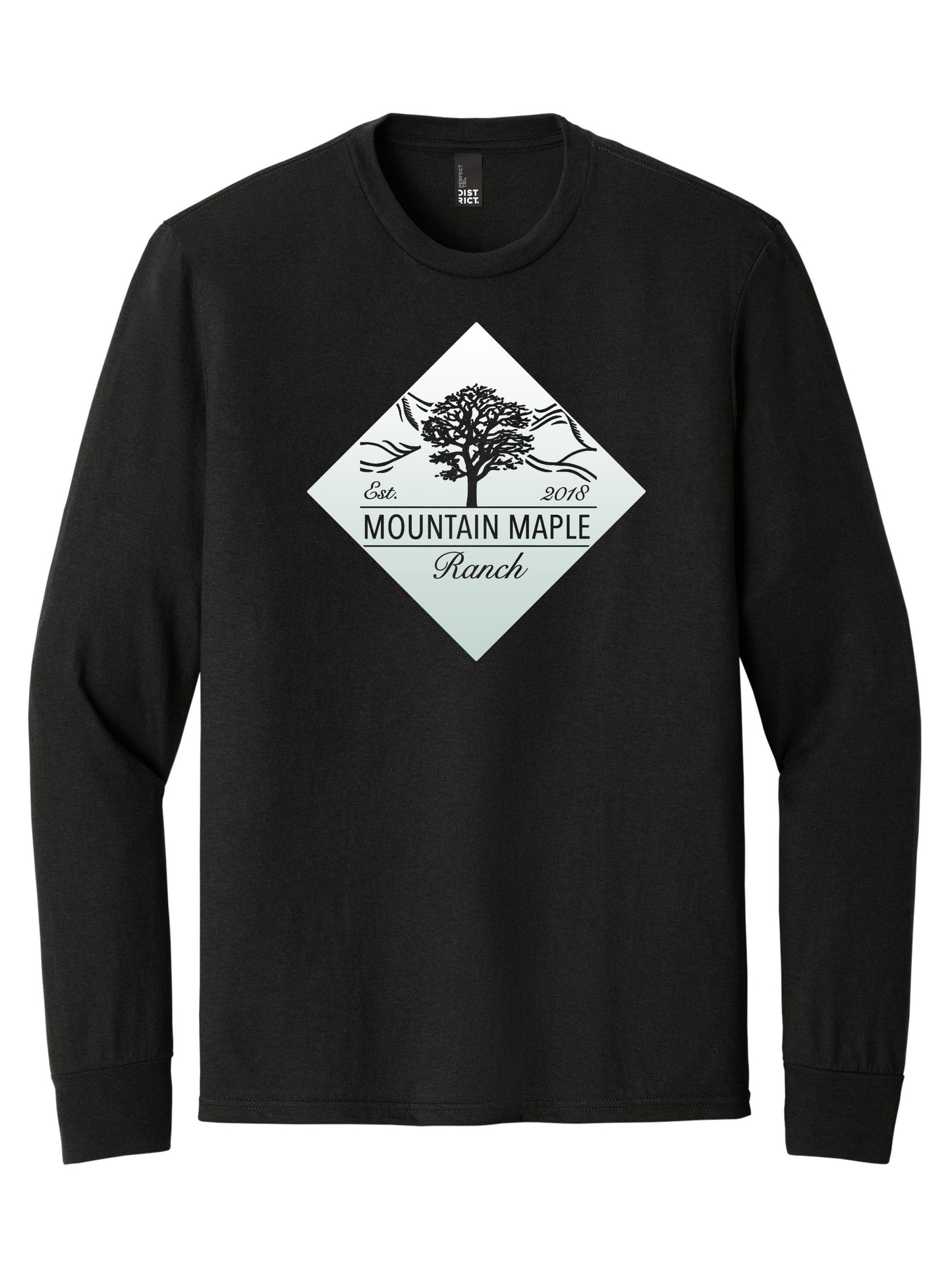 White Gradient Diamond Tri-blend Long Sleeve T-shirt