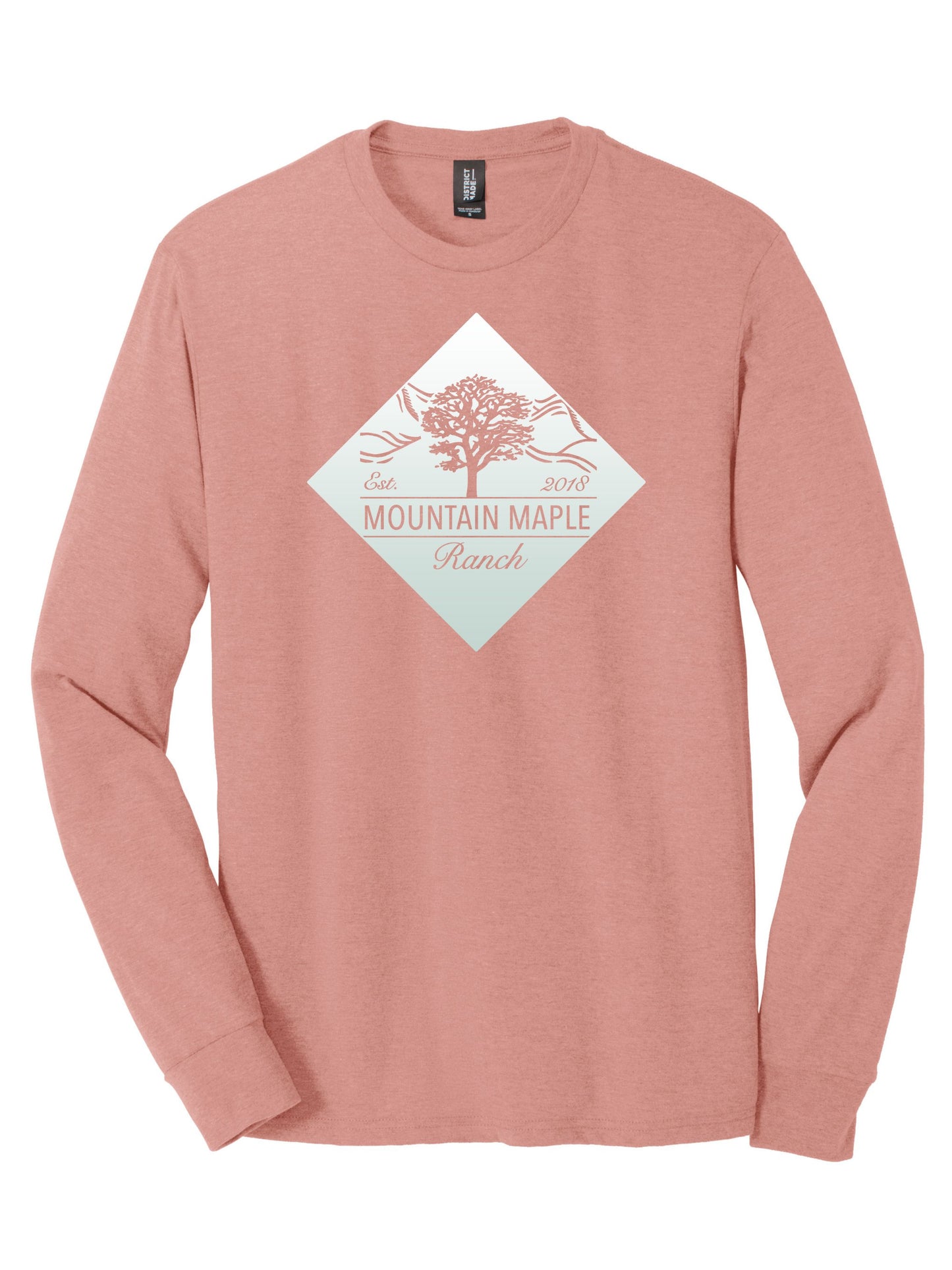 White Gradient Diamond Tri-blend Long Sleeve T-shirt