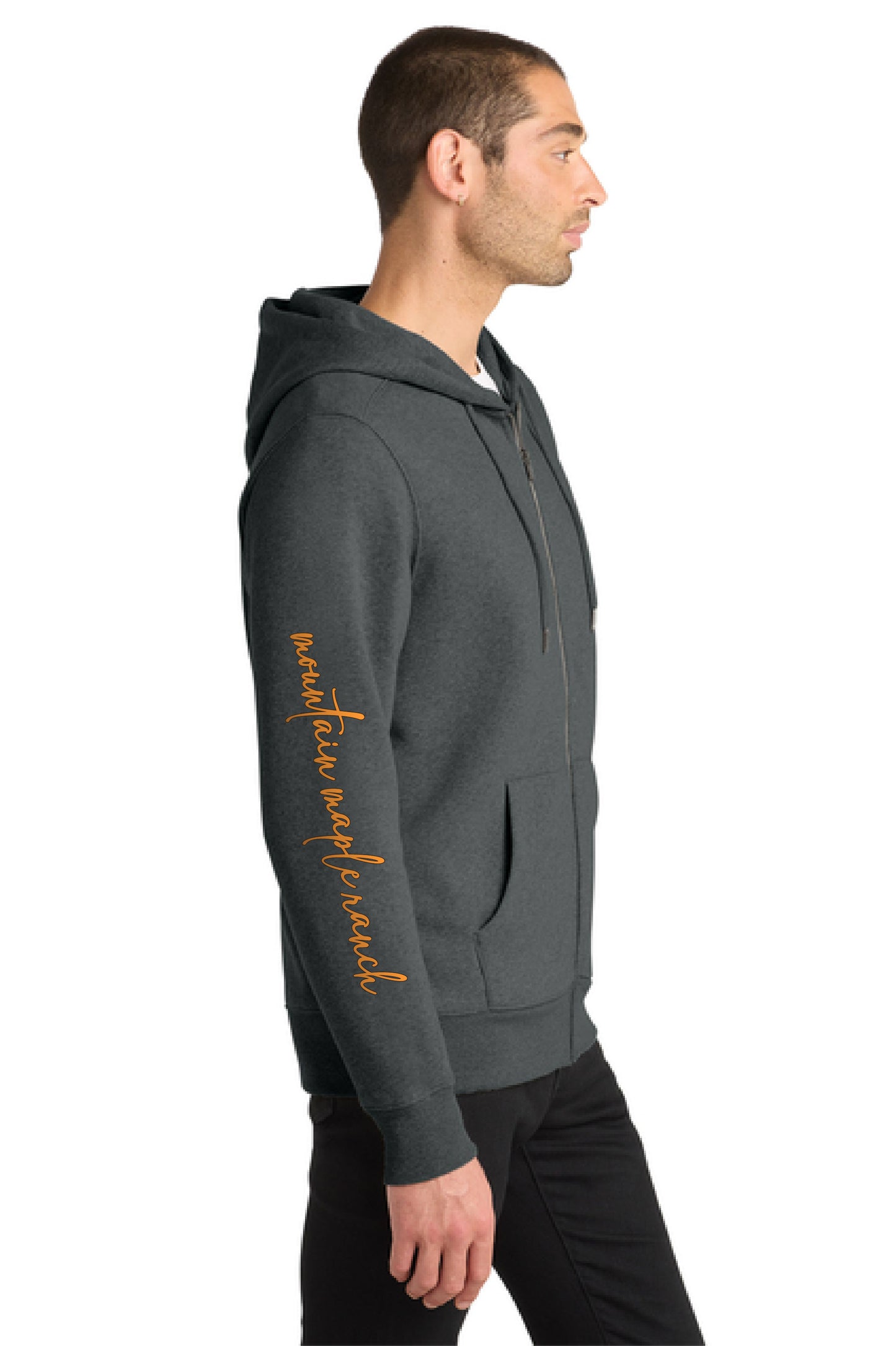 Mountain Maple Leaf Sunset Zip Hoodie