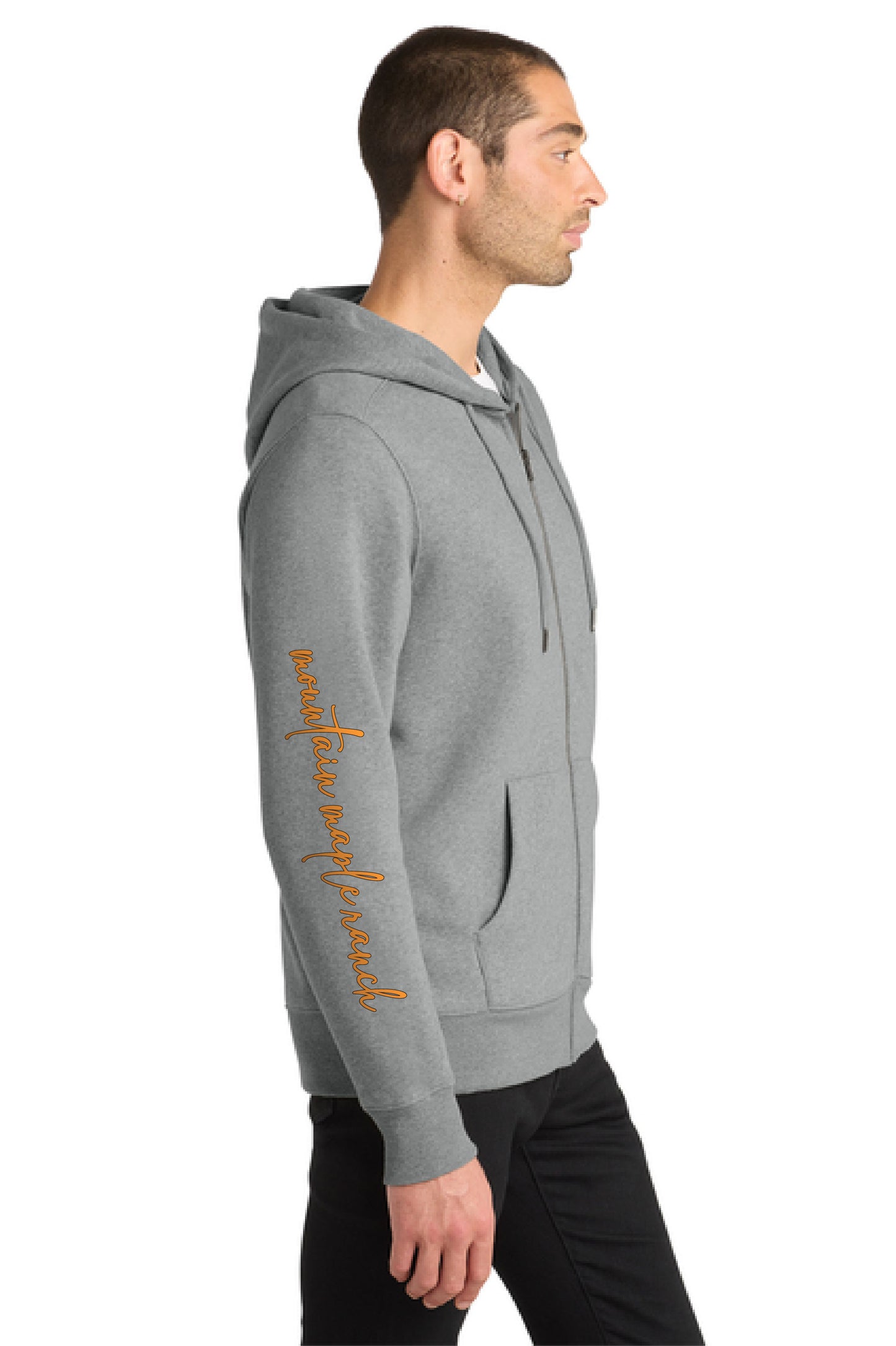 Mountain Maple Leaf Sunset Zip Hoodie