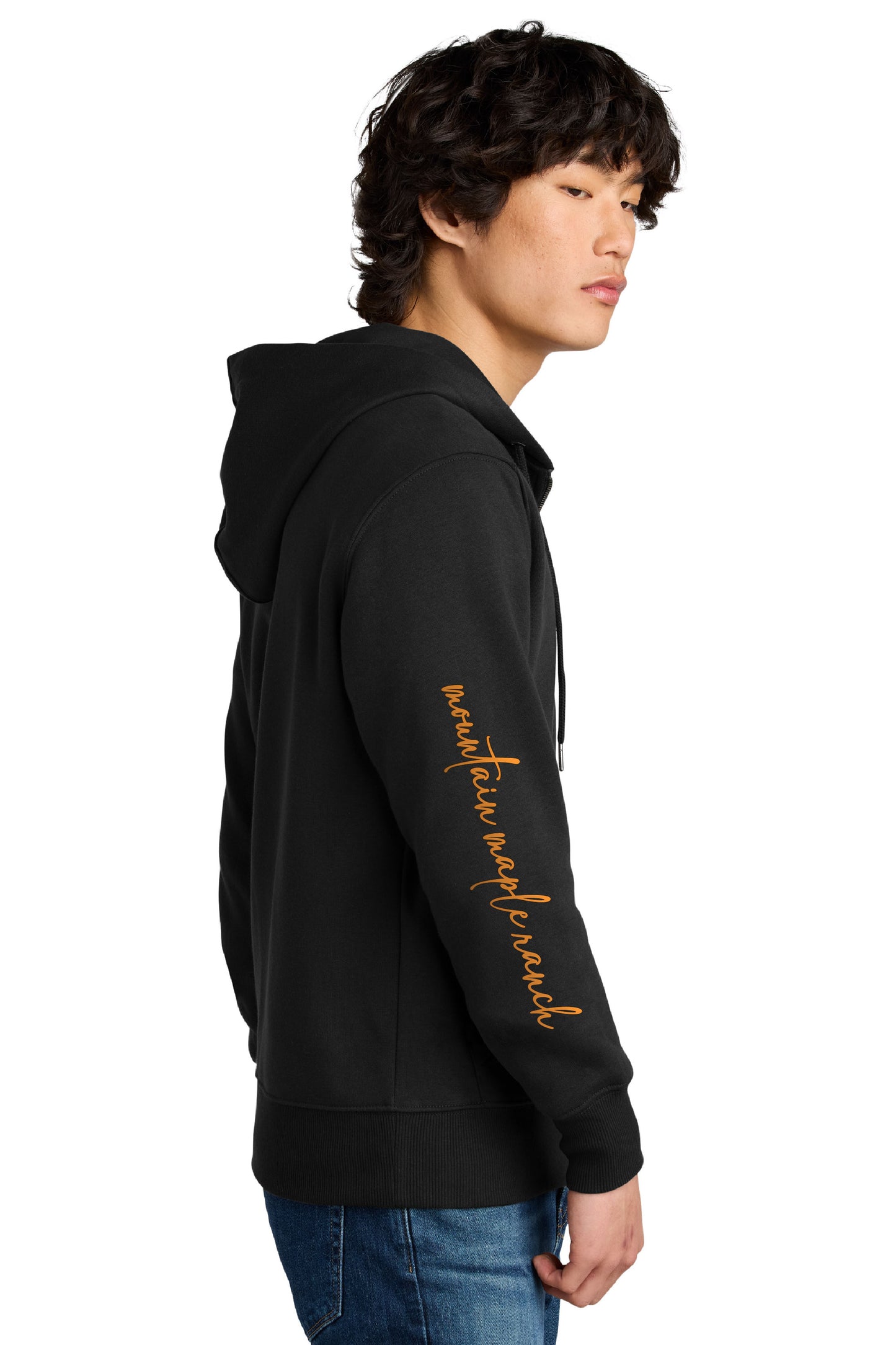 Mountain Maple Leaf Sunset Zip Hoodie