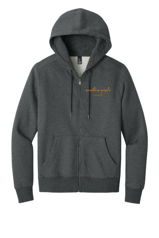 Ladies fit Mountain Maple Leaf Sunset Zip Hoodie